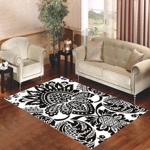 Black Damask Patter Living room carpet rugs