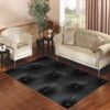 Black Leather Buttoned pattern printed Living room carpet rugs
