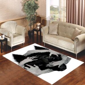 Black Wild Dog Angry Living room carpet rugs