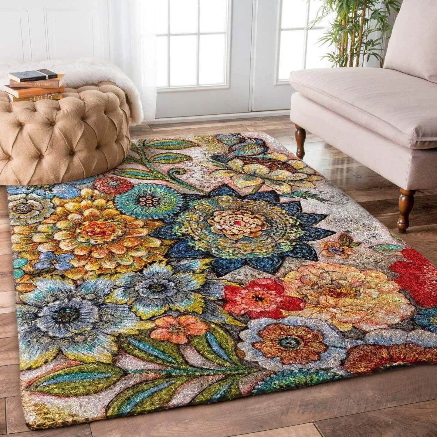 Blooming Flower Rug Carpet Travels in Translation
