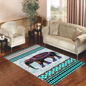 Blue Aztec Elephant Living room carpet rugs