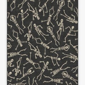 Bone Dance Black Rug Carpet