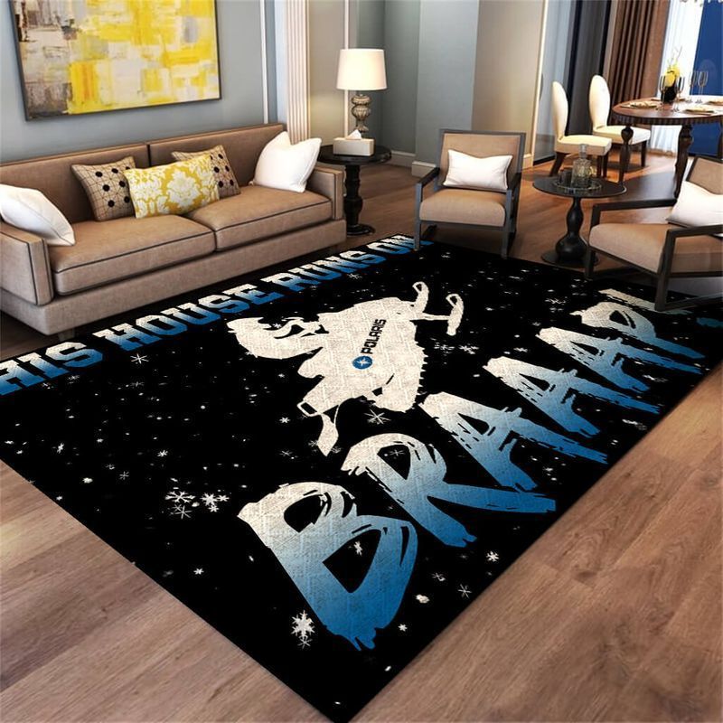 Braaap Motorcycles Polaris This House Runs On Nice Gift Area Rug Carpet