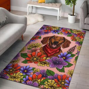 Brown Dachshund Area Rug Carpet