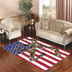 Browning Deer Camo American Flag Living room carpet rugs