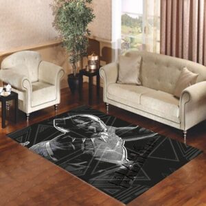 CIVIL WAR   BLACK PANTHER STARE Living room carpet rugs