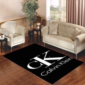 Calvin Klein Logo Black Living room carpet rugs