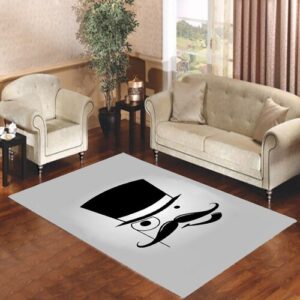 Cartoon Mustache Man Living room carpet rugs