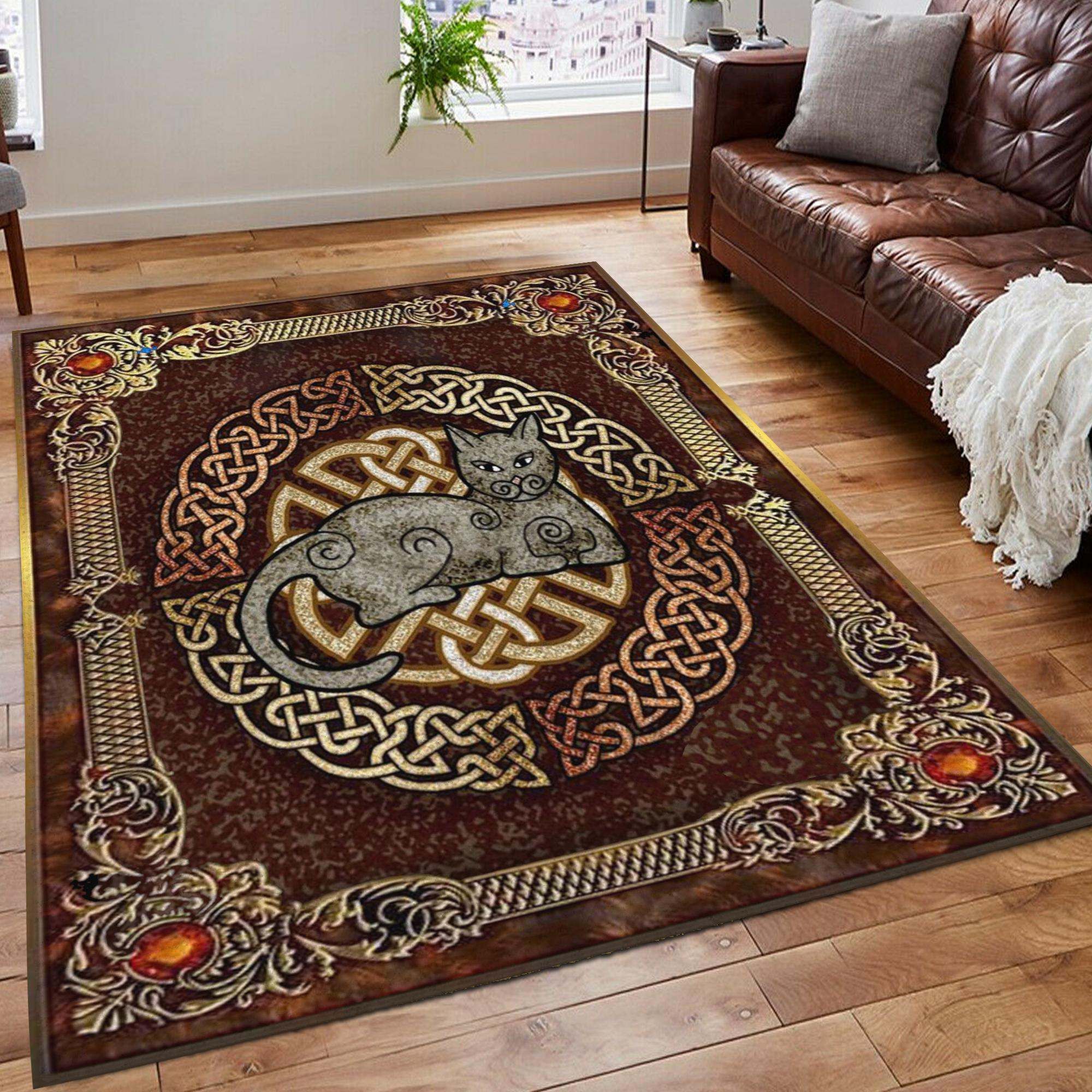 Cat And Celtic Amazing Rug Carpet