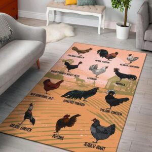 Chicken Chart Area Rug Carpet