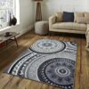 Circle Pattern Grey Rug Carpet