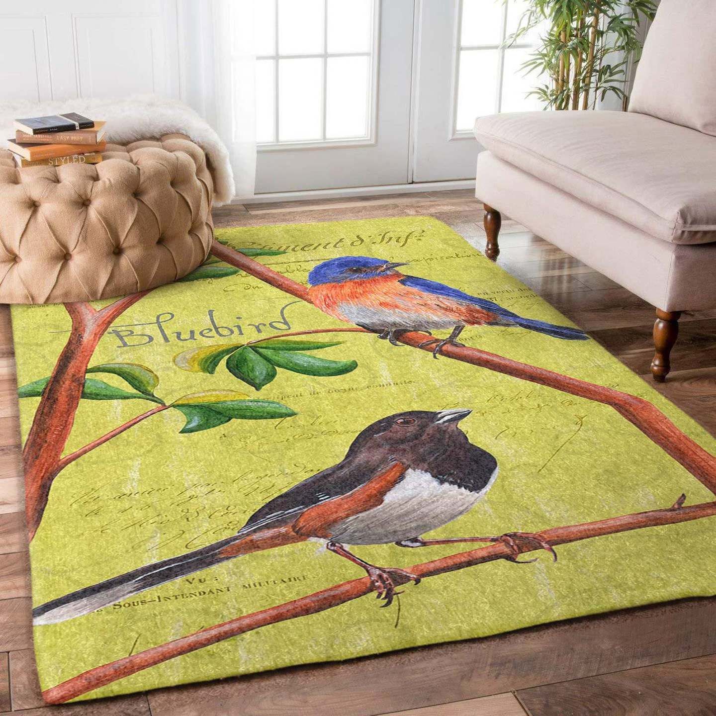 Citron Songbirds Rug Carpet