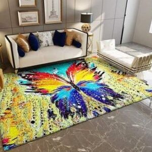 Colorful Butterfly Area Rug Carpet