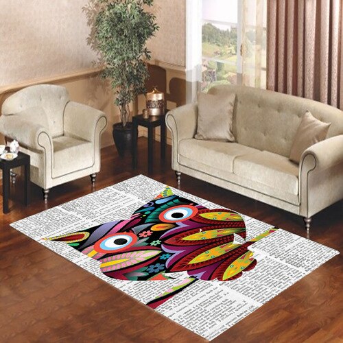 Colorful Owl Living room carpet rugs
