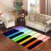 Colorful Piano Keys Cute Rainbow Living room carpet rugs