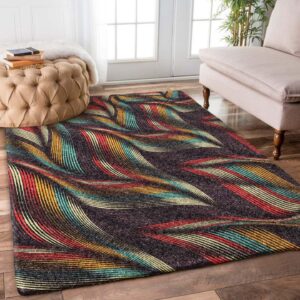 Colorful Waves Rug Carpet
