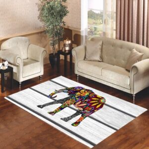 Colourfull Elepahant Flower Living room carpet rugs