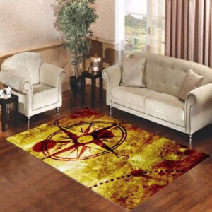 Compass Nautical Map Living room carpet rugs