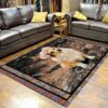 Corgi Floral Area Rug Carpet