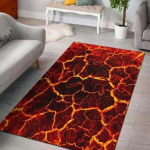 Crackling Flames Fire Area Rug Carpet Carpets