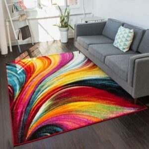 Curved Multi Colored Rug Carpet