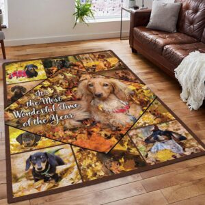 Dachshund Autumn So Cool Rug Carpet