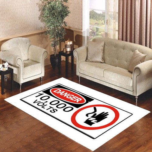 Danger 10000 Volts Living room carpet rugs