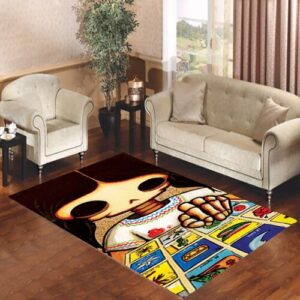 Day Of The Dead Skeleton Girl Living room carpet rugs