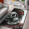 "Deathly Wings" Premium Skull Area Rug Carpet