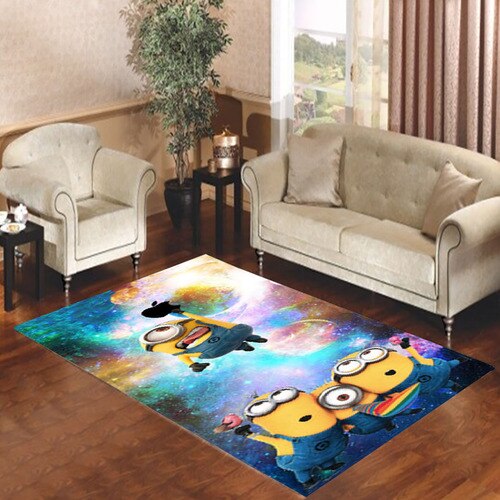 Despicable Me Minions In Galaxy Logo Apple Living room carpet rugs