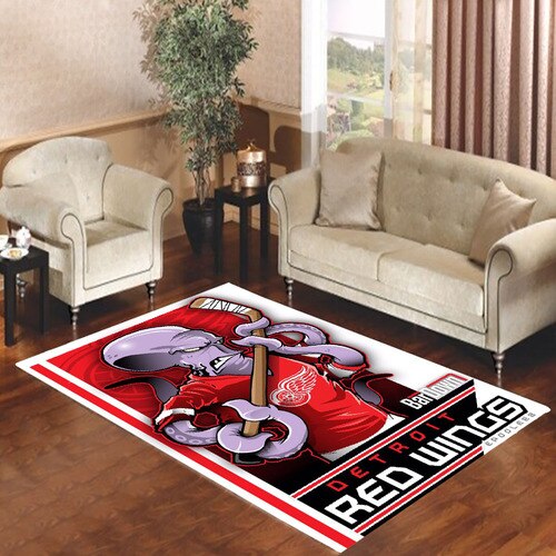 Detroit Red Wings Logo mascot Living room carpet rugs