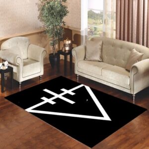 Devil Wears Prada logo on black Living room carpet rugs