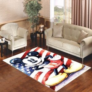 Dinsey Mickey Mouse Retro Usa Flag Living room carpet rugs