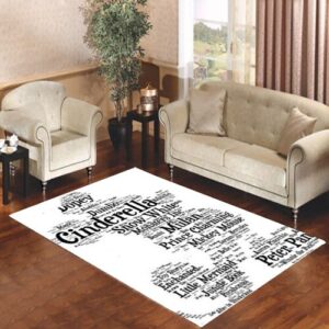 Disney Words Collage Living room carpet rugs