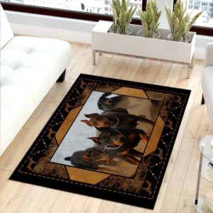 Doberman Running Area Rug Carpet