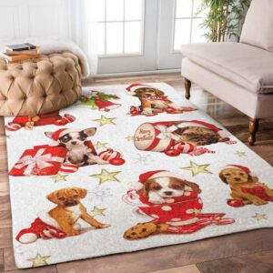 Dogs Christmas Rug Carpet