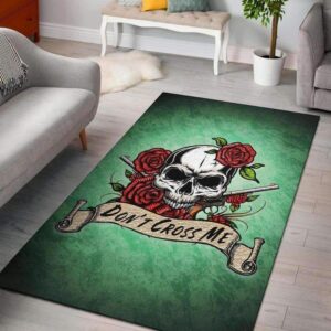 "Don't Cross Me" Premium Skull Area Rug Carpet