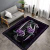 Dragon and violet roses
