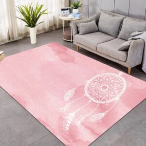 Dreamcatcher Pink Living Room Rug