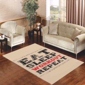 Eat Sleep Workout Repeat Living room carpet rugs