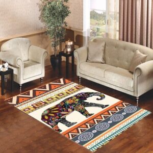 Elephant Aztec Living room carpet rugs