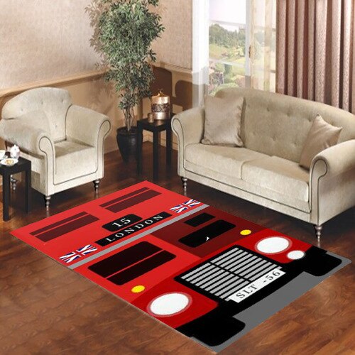 England British Double Decker Bus Minimalist Living room carpet rugs