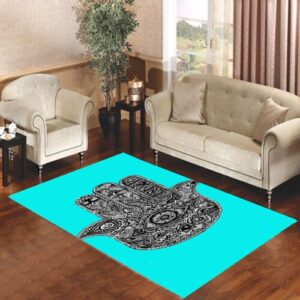 Evil Eye Hamsa Blue Mint Living room carpet rugs