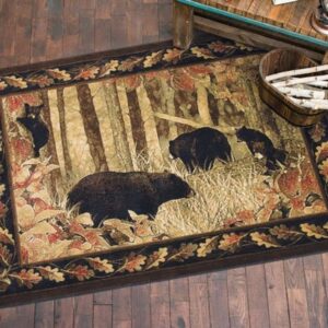 Family Bear Rectangle Rug Carpet