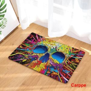 Fashion Style Skull Head  Print Carpets Anti-slip Floor Mat Outdoor Rug Carpets Creative Front Door Mats