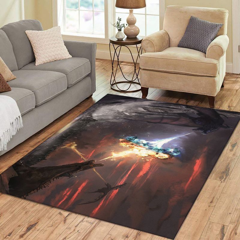 Felacia Got Dragons Fire Dracarys Rectangle Luxury Rug Carpets