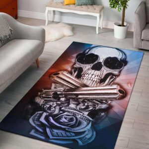 "FirePower"Premium Skull Area Rug Carpet