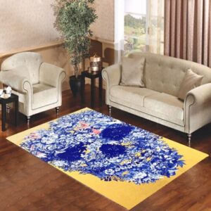 Floral Skull Living room carpet rugs