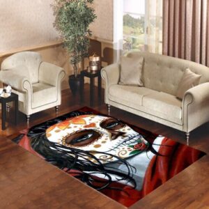Floral Sugar Skull 2 Living room carpet rugs