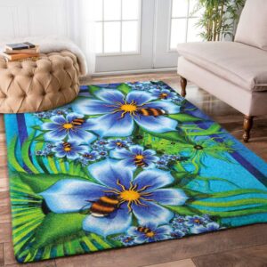 Flower Honey Bee Rug Carpet